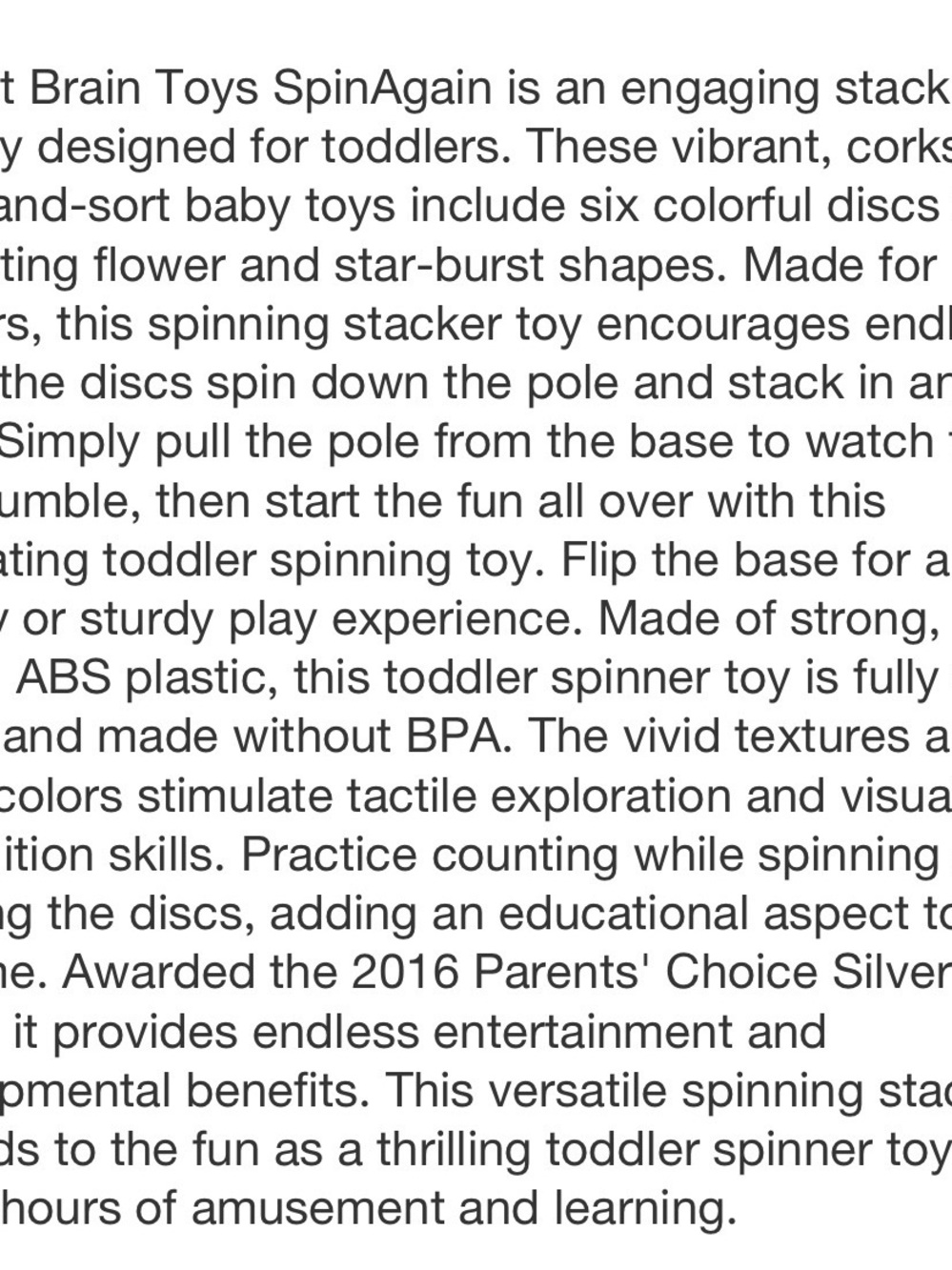 Fat Brain Toy Stacking Rainbow Gear Toy - Multicolor Silicone Rings - Picture 9 of 9